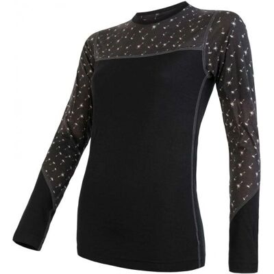 Tricou cu mâneci lungi Sensor Merino Impress negru - Îmbrăcăminte Tricou cu mâneci lungi Sensor Merino Impress negru - Îmbrăcăminte