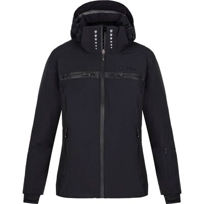 Chaqueta de esquí para mujer Kilpi Hattori negra - Impermeable, Transpirable, Capucha desmontable - Chaqueta de esquí Chaqueta de esquí para mujer Kilpi Hattori negra - Impermeable, Transpirable, Capucha desmontable - Chaqueta de esquí