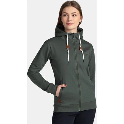 Sweat à Capuche Vert Kilpi Femme - Coton, Poches - Publicité Sweat à Capuche Vert Kilpi Femme - Coton, Poches - Publicité