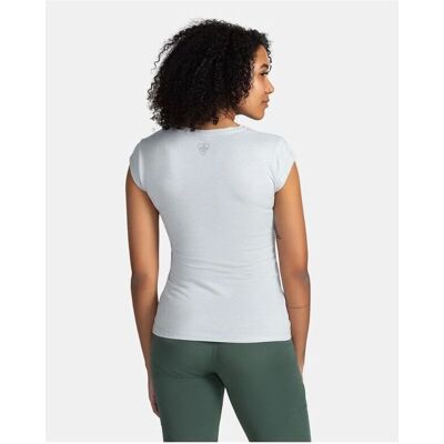 Tricou de bumbac gri pentru femei Kilpi - Mâneci scurte - Guler rotund Tricou de bumbac gri pentru femei Kilpi - Mâneci scurte - Guler rotund