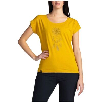Tricou galben din bumbac Kilpi Roane pentru femei Tricou galben din bumbac Kilpi Roane pentru femei