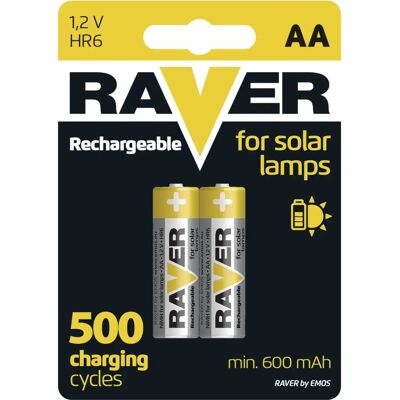 Piles AA NiMH Solar RAVER - 600mAh, 2 Pièces - Publicité Piles AA NiMH Solar RAVER - 600mAh, 2 Pièces - Publicité
