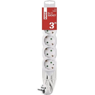 Regleta EMOS P0523R 3m 5 Tomas Blanco Regleta EMOS P0523R 3m 5 Tomas Blanco