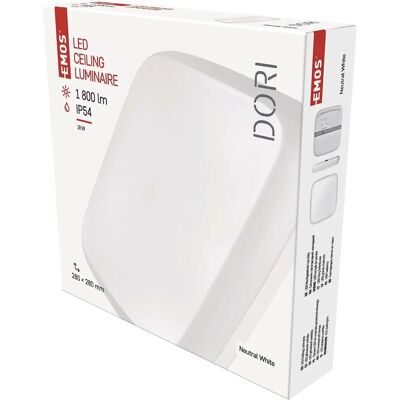 Emos Dori LED Deckenleuchte - 18W IP54, quadratisch Emos Dori LED Deckenleuchte - 18W IP54, quadratisch