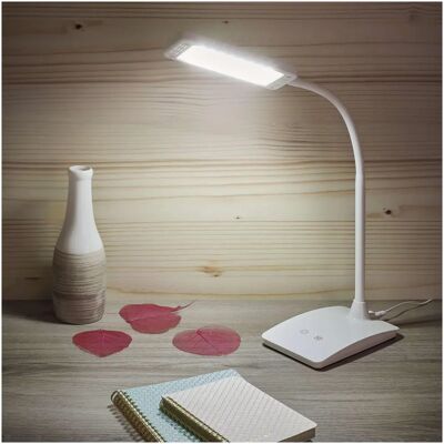 EMOS Z7599W Biała ściemniana LED lampa biurkowa - Oświetlenie EMOS Z7599W Biała ściemniana LED lampa biurkowa - Oświetlenie