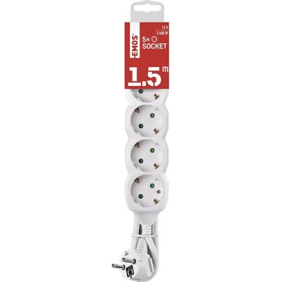 EMOS P0521R Mehrfachsteckdose - 5 Steckdosen, 1,5m Kabel, Kindersicherung EMOS P0521R Mehrfachsteckdose - 5 Steckdosen, 1,5m Kabel, Kindersicherung