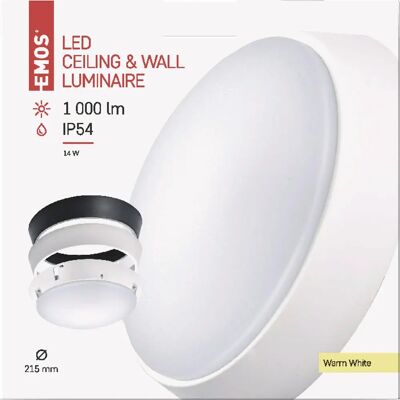 Emos LED Deckenleuchte - Rund, Warmweiß, 14W, IP54 Emos LED Deckenleuchte - Rund, Warmweiß, 14W, IP54