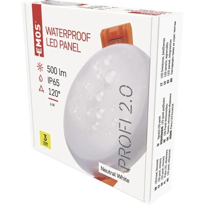 EMOS LED Panel 75mm Fehér - Kör, 6W, IP65 EMOS LED Panel 75mm Fehér - Kör, 6W, IP65