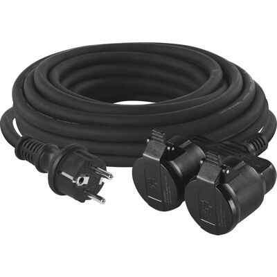 Emos Verlengkabel 25m 2 Schuko Contacten Rubber Buiten Emos Verlengkabel 25m 2 Schuko Contacten Rubber Buiten