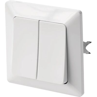 EMOS A6100.3 - Doppel-Wandschalter - Weiß - 10 A - 250 V - Schalter EMOS A6100.3 - Doppel-Wandschalter - Weiß - 10 A - 250 V - Schalter