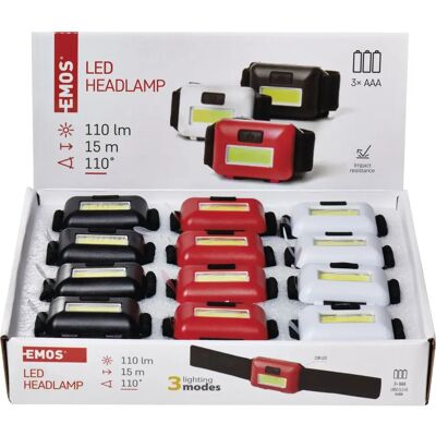 EMOS P3538 LED hoofdlamp - 110 lm, 3× AAA, Zwart, Rood, Wit EMOS P3538 LED hoofdlamp - 110 lm, 3× AAA, Zwart, Rood, Wit