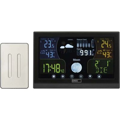 Stazione Meteo Wireless Emos E6018 con Schermo Touch - Nero Stazione Meteo Wireless Emos E6018 con Schermo Touch - Nero