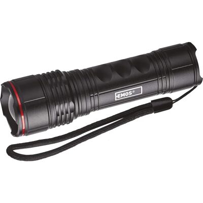 Latarka LED Emos - 330 lm, Fokuso, IP44, Aluminium, 3× AAA Latarka LED Emos - 330 lm, Fokuso, IP44, Aluminium, 3× AAA
