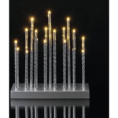 EMOS DCAW02 - Silver LED Candle Holder, 28.5cm, Timer, Indoor EMOS DCAW02 - Silver LED Candle Holder, 28.5cm, Timer, Indoor