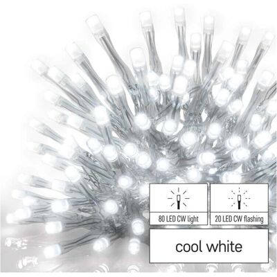 Guirlande LED Emos D1CC02 - 100 LEDs, Extérieur, 2,5 m, Blanc Froid Guirlande LED Emos D1CC02 - 100 LEDs, Extérieur, 2,5 m, Blanc Froid