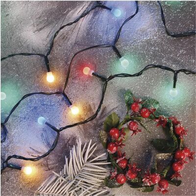 Guirlande lumineuse de Noël EMOS D5AM07 Cerise - Multicolore, 48m, Minuterie - Publicité Guirlande lumineuse de Noël EMOS D5AM07 Cerise - Multicolore, 48m, Minuterie - Publicité