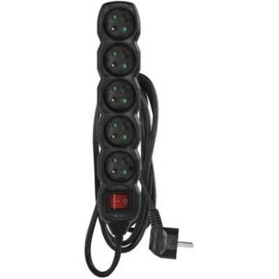 Emos 1902350301 Rallonge électrique - 5 prises, 3m, Noir Emos 1902350301 Rallonge électrique - 5 prises, 3m, Noir