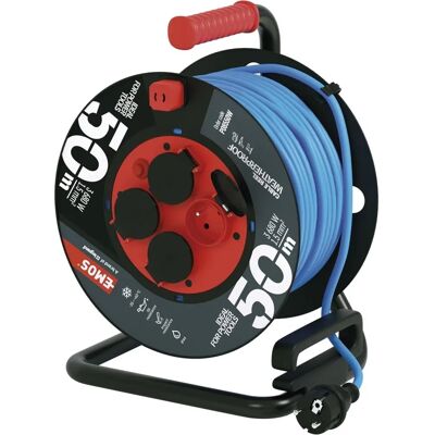 EMOS Verlengkabel - 50m, 4 stopcontacten, PVC, IP44 - Verlengkabel EMOS Verlengkabel - 50m, 4 stopcontacten, PVC, IP44 - Verlengkabel