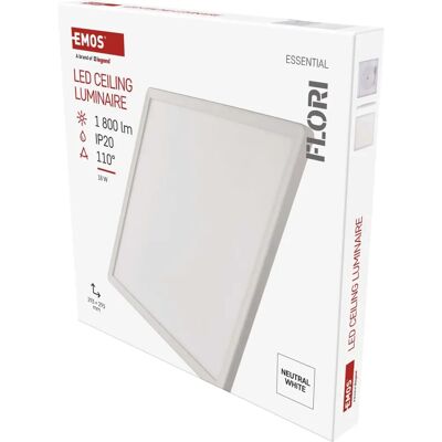 Emos LED Deckenleuchte - FLORI - 18W, weiß, neutralweiß, quadratisch - LED Deckenleuchte Emos LED Deckenleuchte - FLORI - 18W, weiß, neutralweiß, quadratisch - LED Deckenleuchte