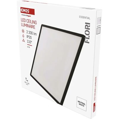 Emos LED Wandleuchte + Deckenleuchte - 22W, 2200 lm, Neutralweiß, Schwarz Emos LED Wandleuchte + Deckenleuchte - 22W, 2200 lm, Neutralweiß, Schwarz