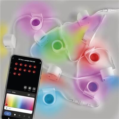 EMOS GoSmart LED reflektor - 255 cm lánc, 12 részből, 7 W, RGBIC+CCT, világítható, WiFi EMOS GoSmart LED reflektor - 255 cm lánc, 12 részből, 7 W, RGBIC+CCT, világítható, WiFi