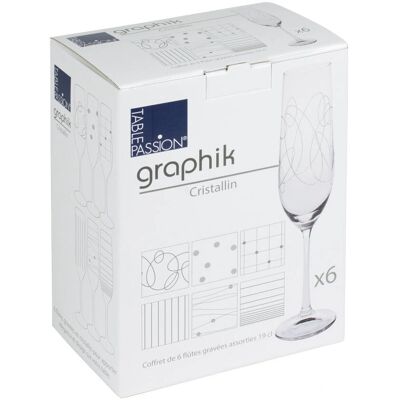 Table Passion - Coffret de 6 flûtes à champagne Graphik 19 cl - Publicité Table Passion - Coffret de 6 flûtes à champagne Graphik 19 cl - Publicité