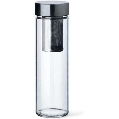 Simax 0,5L Stříbrná láhev na vodu - Sklo borosilikátové odolné vůči teplu Simax 0,5L Stříbrná láhev na vodu - Sklo borosilikátové odolné vůči teplu