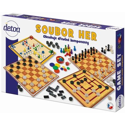 Detoa Holz Brettspiel Set - Klassische Familienspiele Detoa Holz Brettspiel Set - Klassische Familienspiele