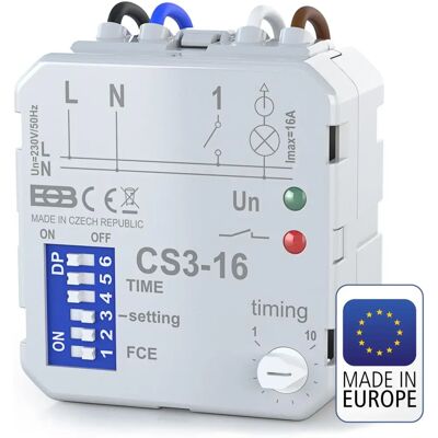 ELEKTROBOCK- CS3-16 Relé multifuncional - Branco - Interruptor ELEKTROBOCK- CS3-16 Relé multifuncional - Branco - Interruptor