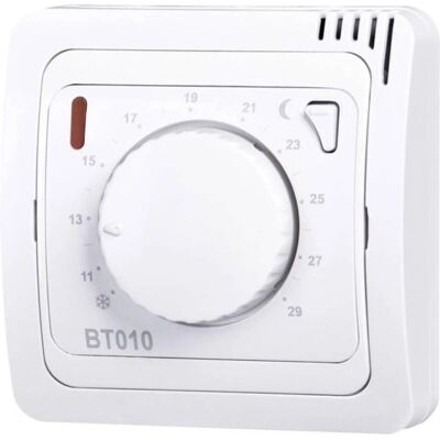 Kaiserkraft BT010 Bezdrátový pokojový termostat - otočné ovládání - světle šedý Kaiserkraft BT010 Bezdrátový pokojový termostat - otočné ovládání - světle šedý