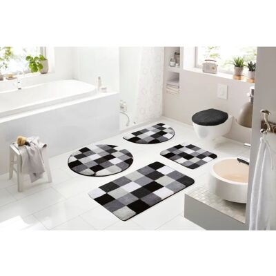 GRUND - MOSAIK - Grau - 50x80 cm halbrund - Badematte GRUND - MOSAIK - Grau - 50x80 cm halbrund - Badematte