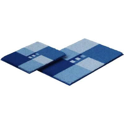 GRUND Blue Bath Mat - Rectangular, 2-piece Set - Bath Mat GRUND Blue Bath Mat - Rectangular, 2-piece Set - Bath Mat