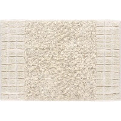 Grund Schach Beige Rechteckige Baumwolle Badmatte - Badewanne Grund Schach Beige Rechteckige Baumwolle Badmatte - Badewanne