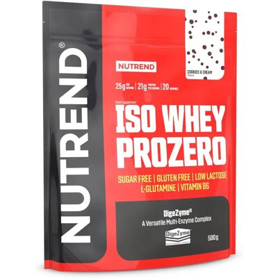 Nutrend Iso Whey Prozero Cookies-Cream 500 g - Proteinový prášek Nutrend Iso Whey Prozero Cookies-Cream 500 g - Proteinový prášek