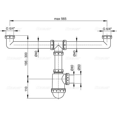 Alcaplast A448 Siphon Double pour Évier - Publicité Alcaplast A448 Siphon Double pour Évier - Publicité