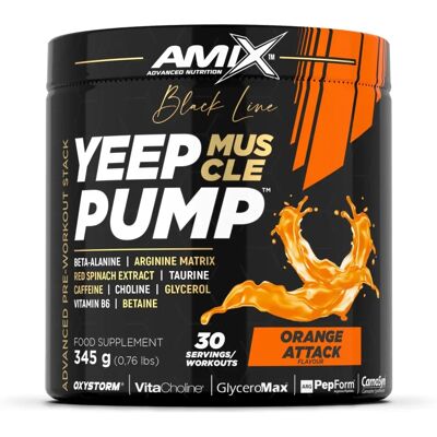 Amix Black Line Yeep Pump Oranžová 345 g - Předtréninkový doplněk Amix Black Line Yeep Pump Oranžová 345 g - Předtréninkový doplněk