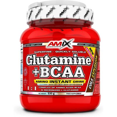 Amix Glutamine + BCAA 530g - Recuperação & Retardo da Fadiga Amix Glutamine + BCAA 530g - Recuperação & Retardo da Fadiga