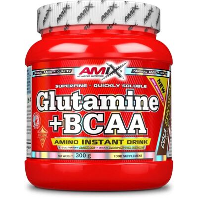 Amix Glutamine +BCAA - 300g, Cola, Recuperação Muscular Amix Glutamine +BCAA - 300g, Cola, Recuperação Muscular