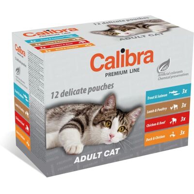 Calibra Adult Pouch Multipack Box 12x100g Wet Cat Food Calibra Adult Pouch Multipack Box 12x100g Wet Cat Food