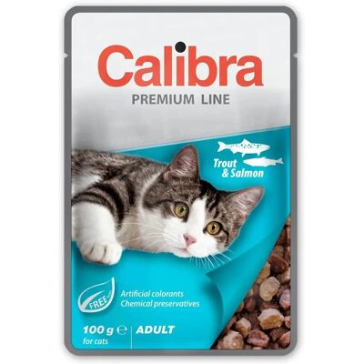 Cibo umido Calibra Trota e Salmone per Gatti - 24x100g Cibo umido Calibra Trota e Salmone per Gatti - 24x100g