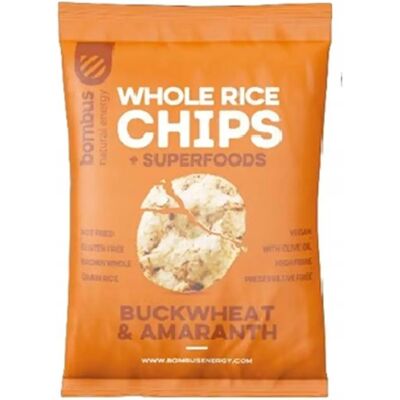 BOMBUS Glutenfreie Vollkorn-Reischips mit Buchweizen und Amarant - Reischips BOMBUS Glutenfreie Vollkorn-Reischips mit Buchweizen und Amarant - Reischips