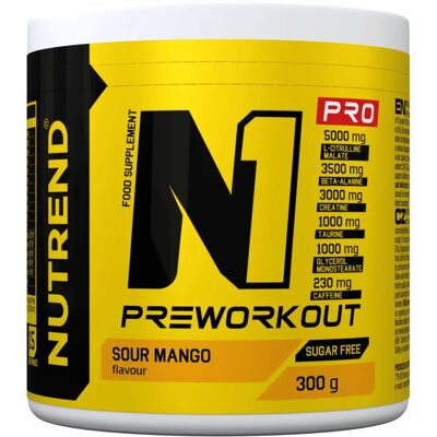 Nutrend N1 Pro Pre-Workout - Mangue acide - 300g - Publicité Nutrend N1 Pro Pre-Workout - Mangue acide - 300g - Publicité