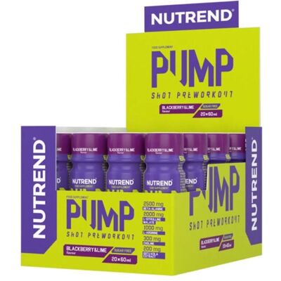 Nutrend - Pump Shot Pre-Workout - Blackberry & Lime - 20 x 60 ml Nutrend - Pump Shot Pre-Workout - Blackberry & Lime - 20 x 60 ml