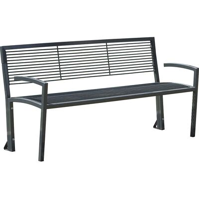 Banco de Parque de Acero Kaiserkraft - 1500x555x780mm, Verde musgo Banco de Parque de Acero Kaiserkraft - 1500x555x780mm, Verde musgo