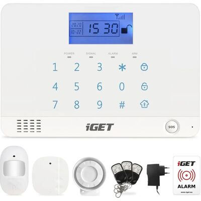iGET Weiße M3B Sicherheitssystem - Kabelloses GSM-Alarm iGET Weiße M3B Sicherheitssystem - Kabelloses GSM-Alarm