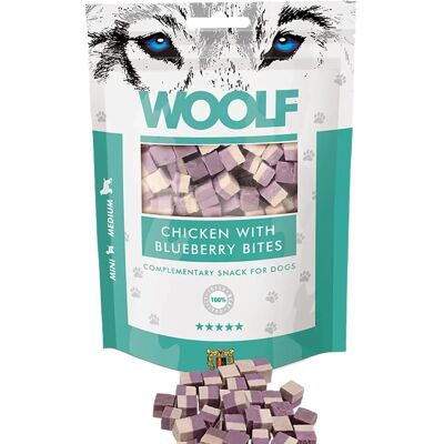 Gâteries Woolf Poulet et Myrtilles pour chiens - Friandises pour chiens - Publicité Gâteries Woolf Poulet et Myrtilles pour chiens - Friandises pour chiens - Publicité