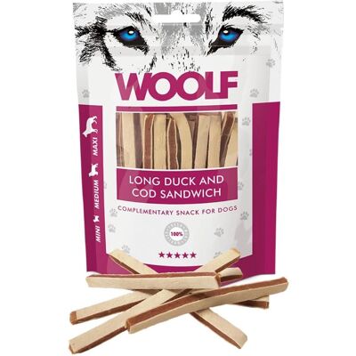 Woolf Anatra Merluzzo Snack Cane - Ricompensa - 100g Woolf Anatra Merluzzo Snack Cane - Ricompensa - 100g