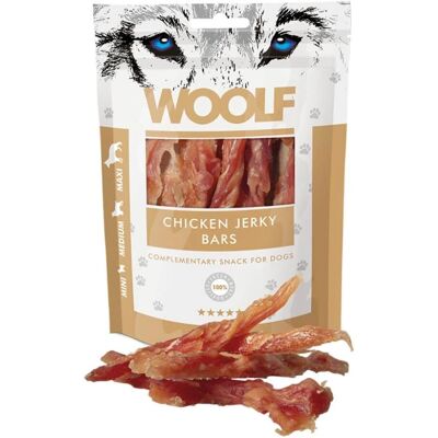 Barres de poulet Woolf - Friandises pour chiens - 100g - Publicité Barres de poulet Woolf - Friandises pour chiens - 100g - Publicité