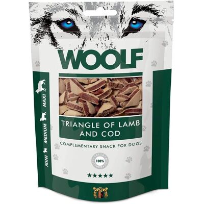Woolf Lamm och Torsk Trianglar - Hundgodis - 100g Woolf Lamm och Torsk Trianglar - Hundgodis - 100g