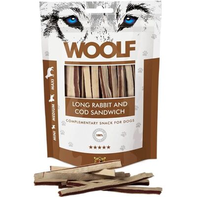 Sandwich di Merluzzo Lungo - Snack per Cani - 100g WOOLF Sandwich di Merluzzo Lungo - Snack per Cani - 100g WOOLF
